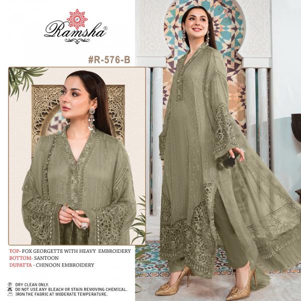 Ramsha R 576 Nx Styles Georgette Designer Pakistani Suit Collection